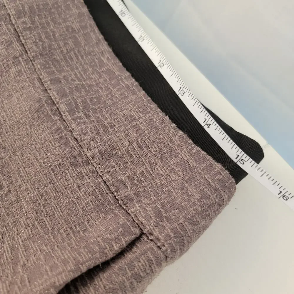 LOFT Taupe Crackle Textured Mini Skirt Contrast Waist Pockets Women's 4